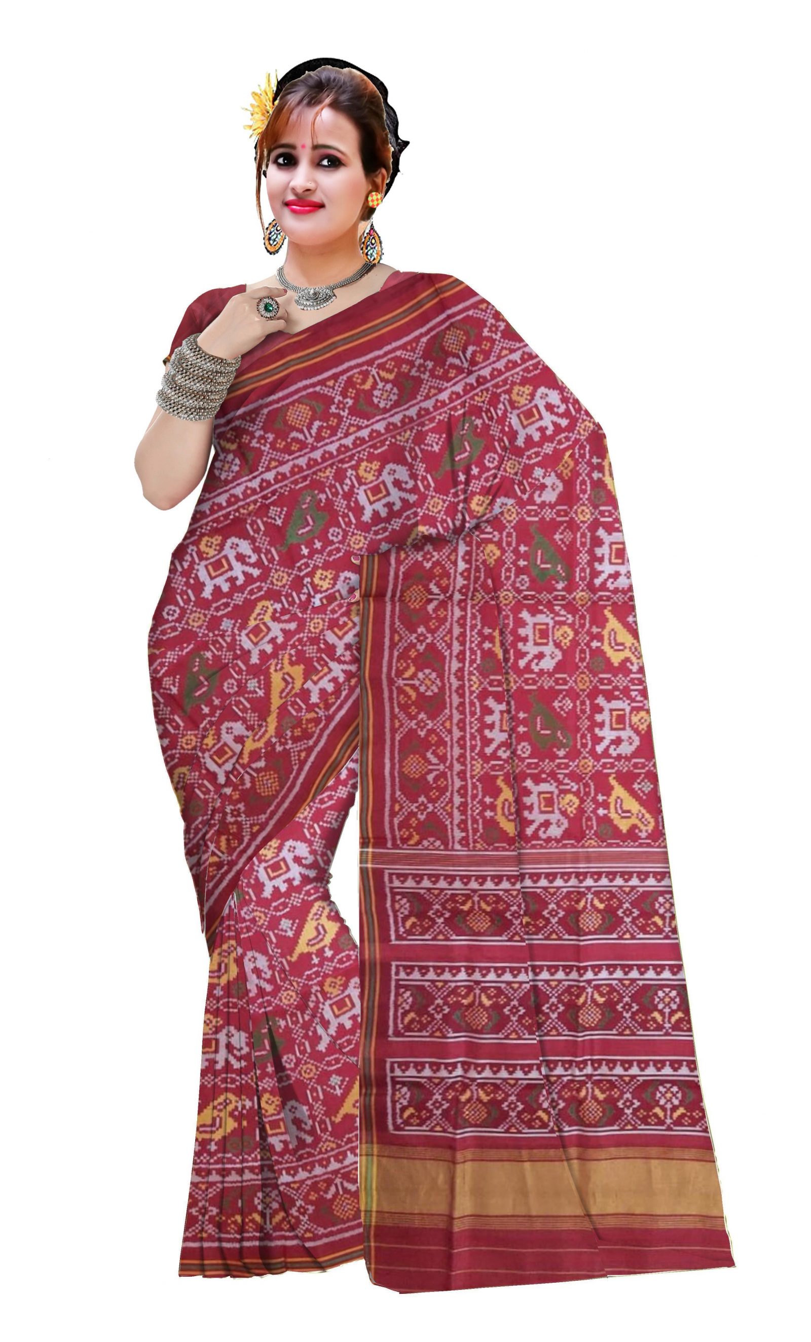 rajkotipatola Traditional Single Ikkat Patola Saree