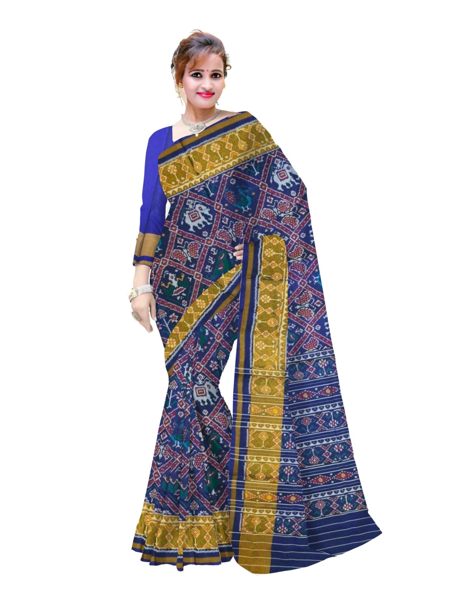 Traditional Blue Adatala Patola Saree