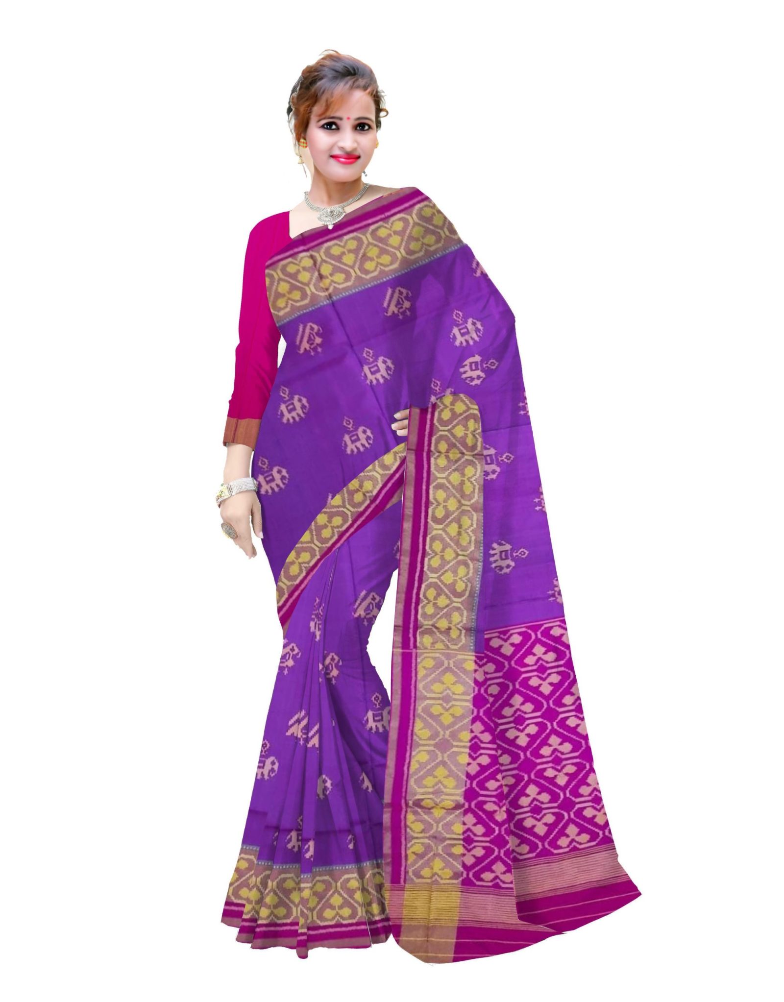 Traditional Pink Purple Patola Saree