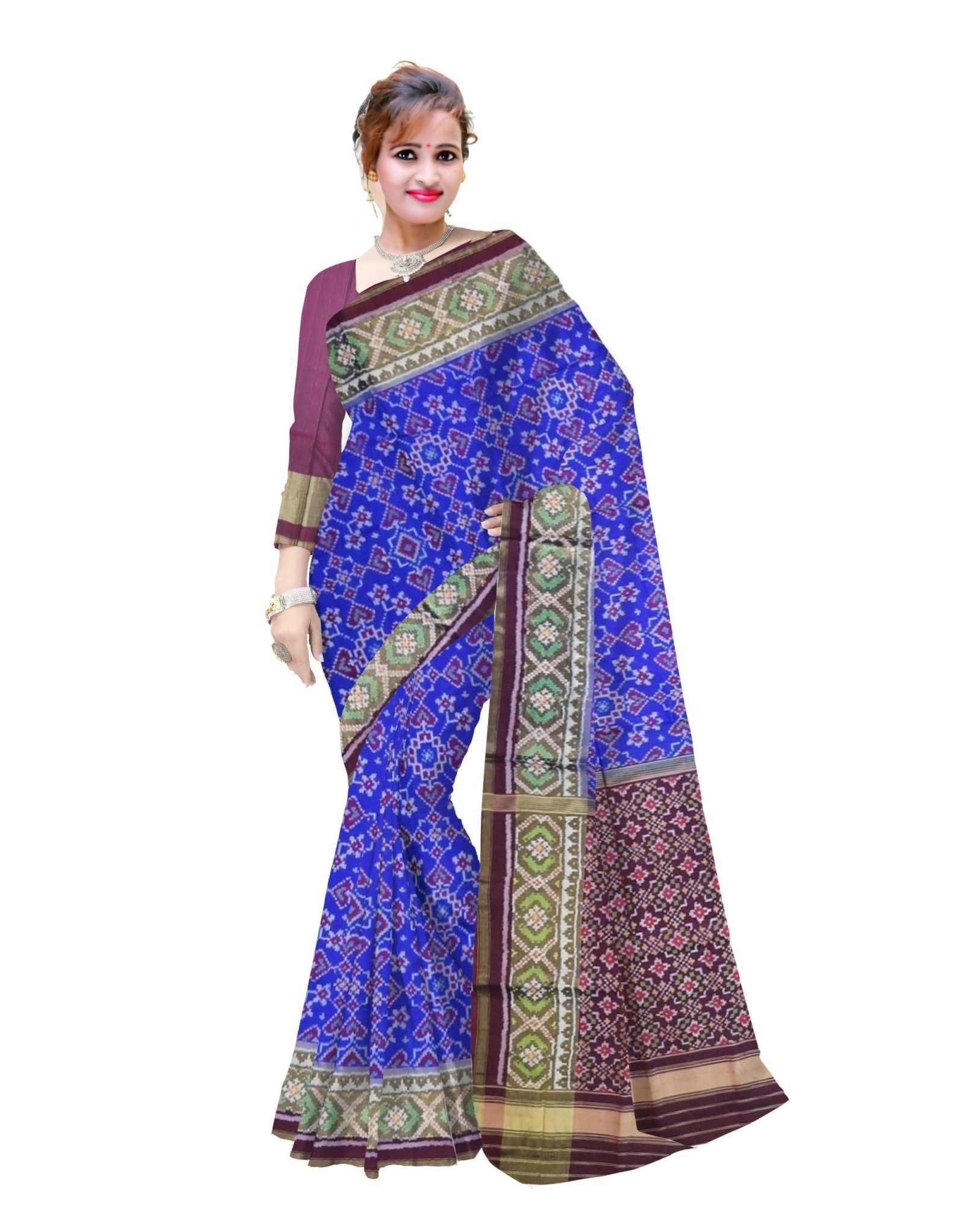 @Rajkotipatola #rajkotipatola Traditional Maroon Blue Patola Saree Moreinfo : 09824843007