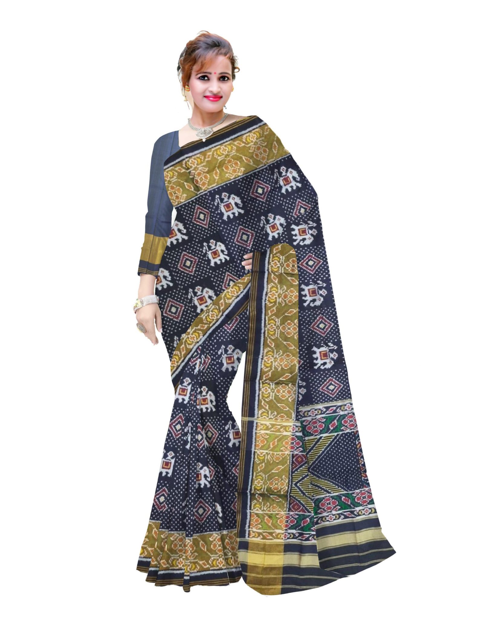 Traditional Blue Patola Saree