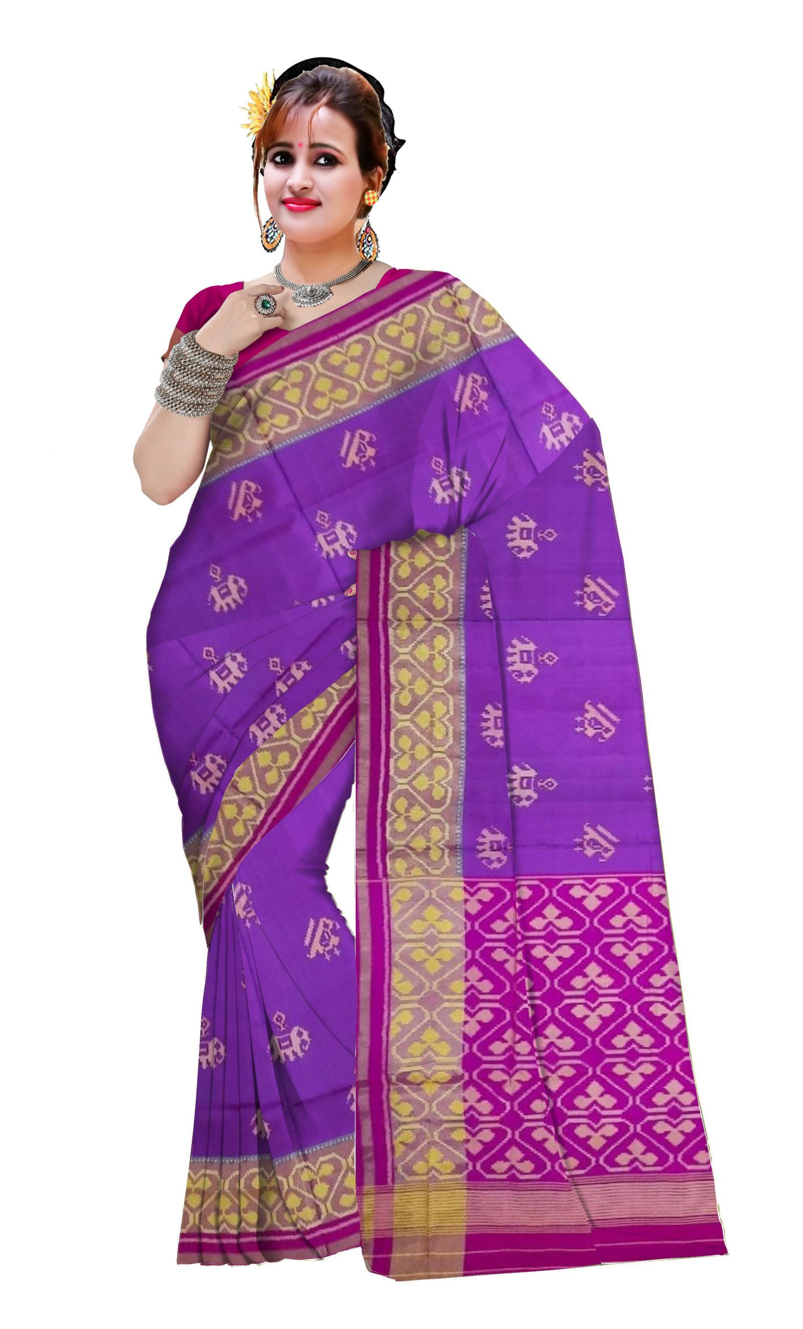 Traditional Pink Purple Patola Saree