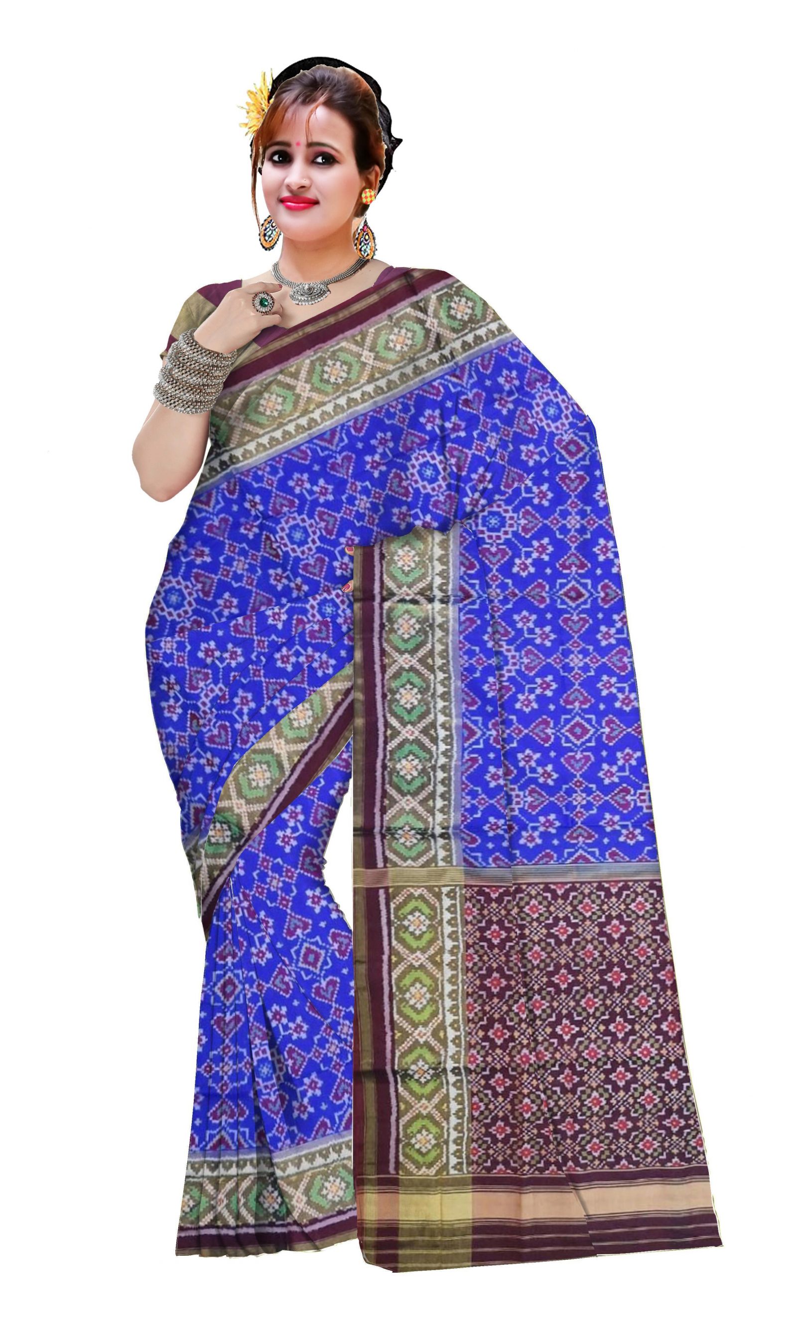 @Rajkotipatola #rajkotipatola Traditional Maroon Blue Patola Saree Moreinfo : 09824843007