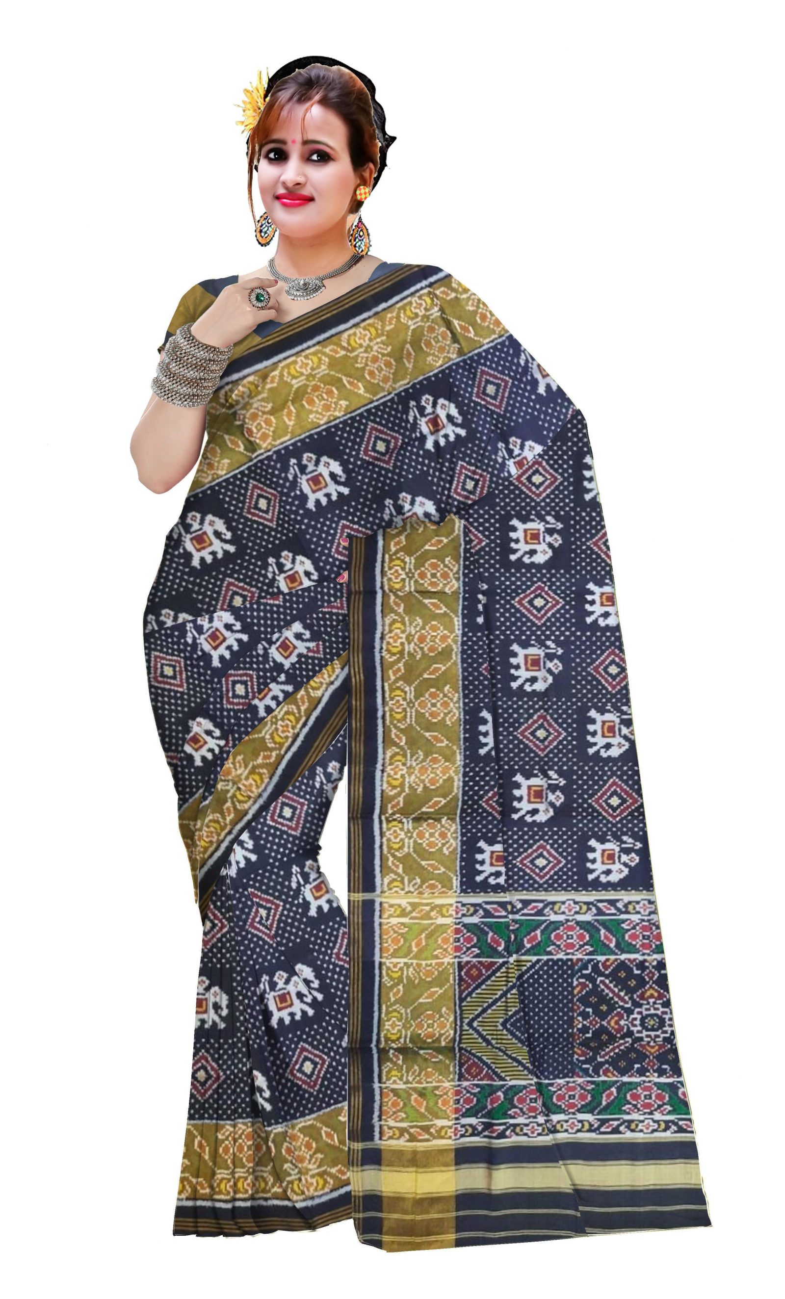 Traditional Blue Patola Saree