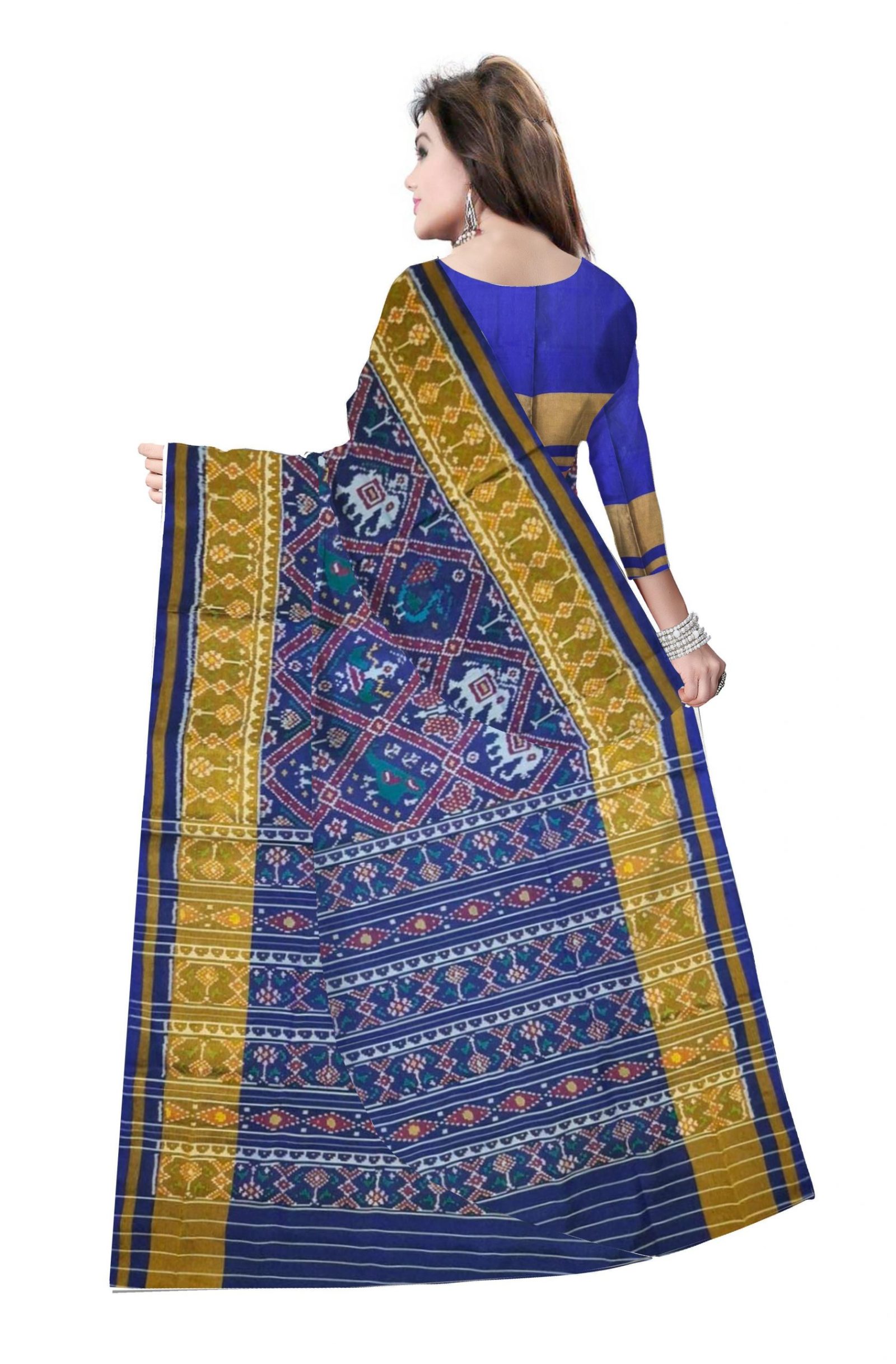 Traditional Blue Adatala Patola Saree