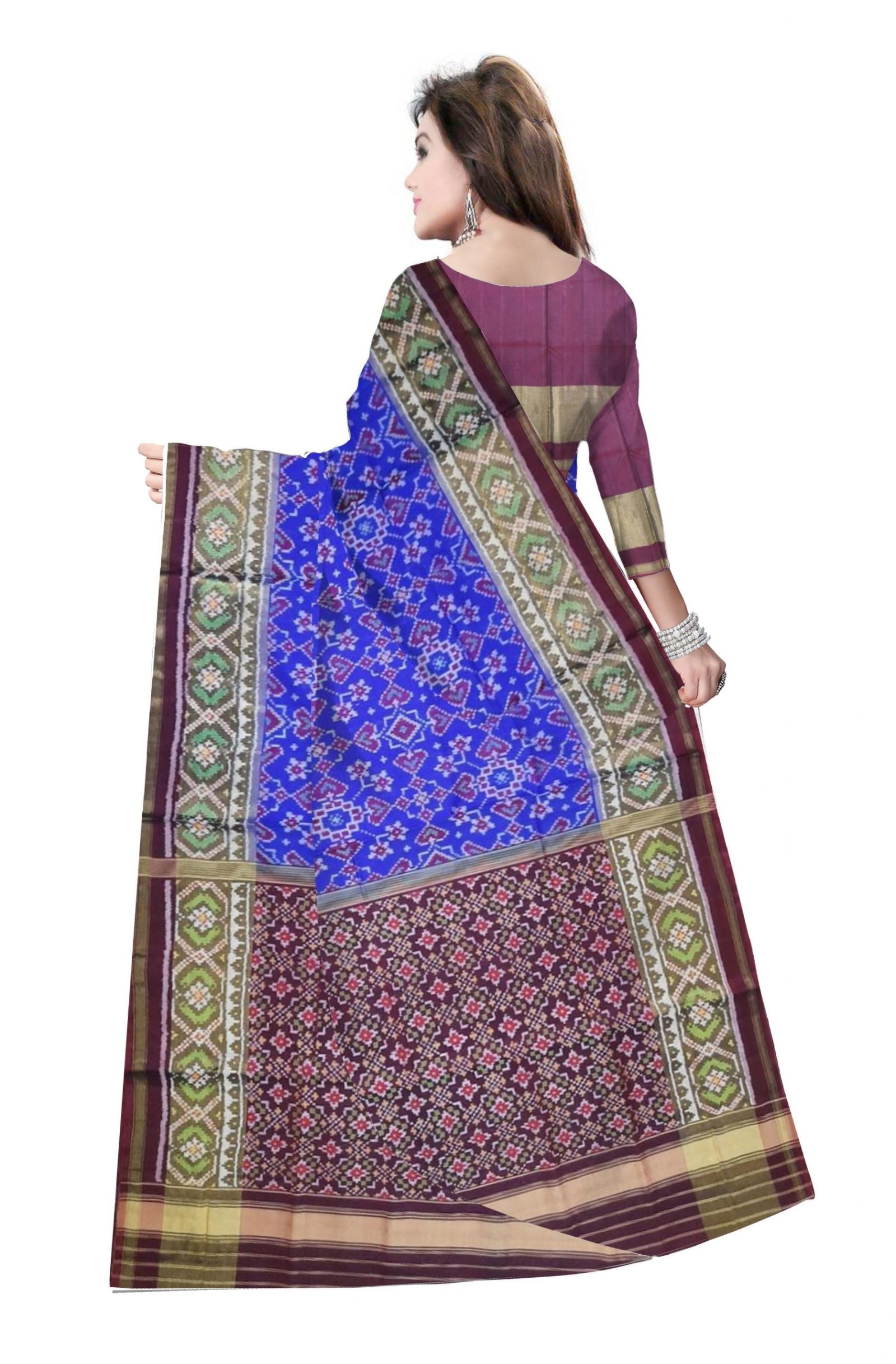 @Rajkotipatola #rajkotipatola Traditional Maroon Blue Patola Saree Moreinfo : 09824843007