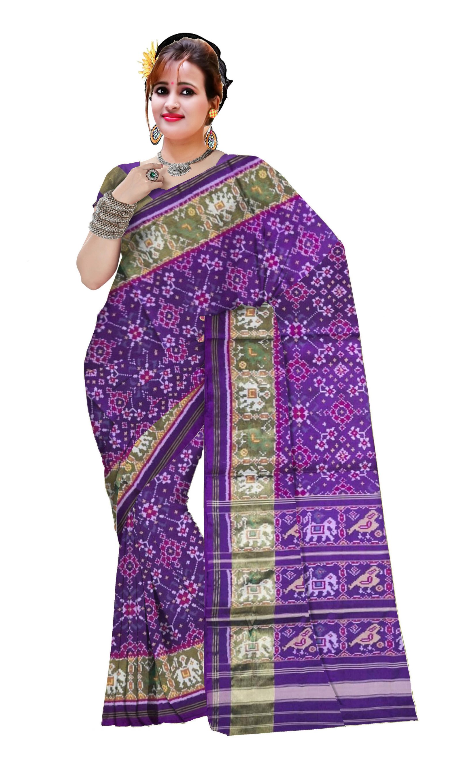 Traditional Magenta Navratan Patola Saree