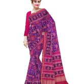 Traditional Single Ikkat Pink Blue Patola Saree