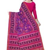 Traditional Single Ikkat Pink Blue Patola Saree