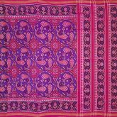 Traditional Single Ikkat Pink Blue Patola Saree