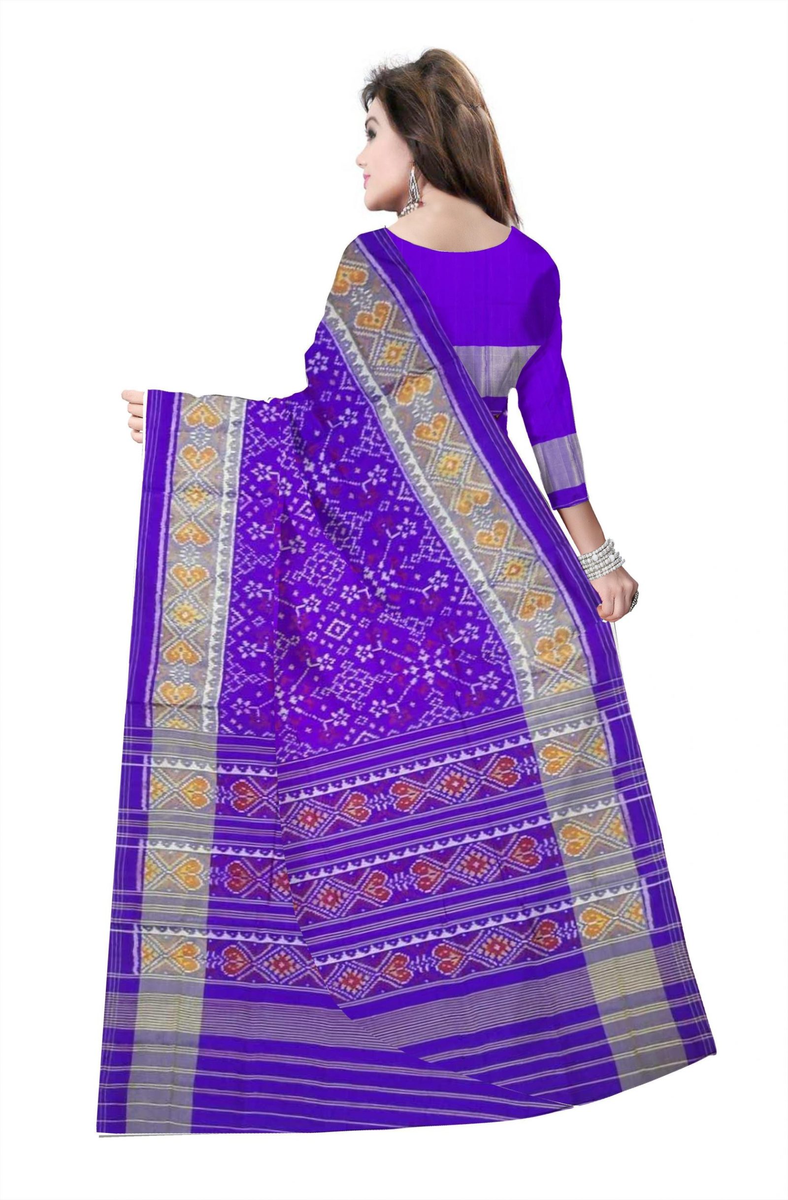 Traditional Rajkot Purple Navratan Patola Saree