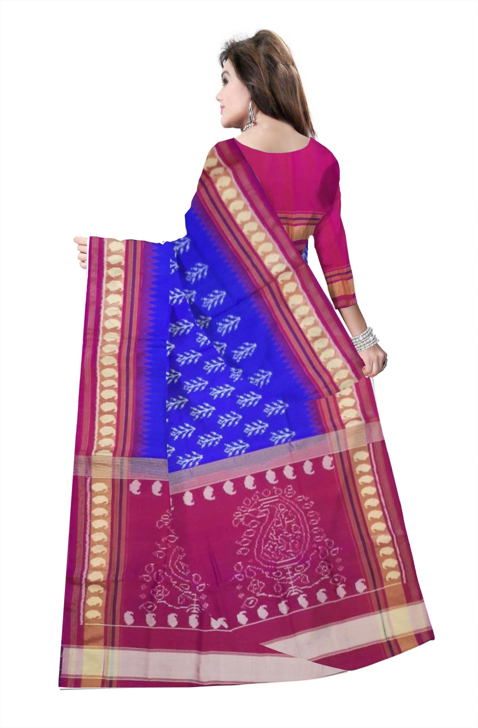 Rajkot Fancy Pink Blue Patola Saree