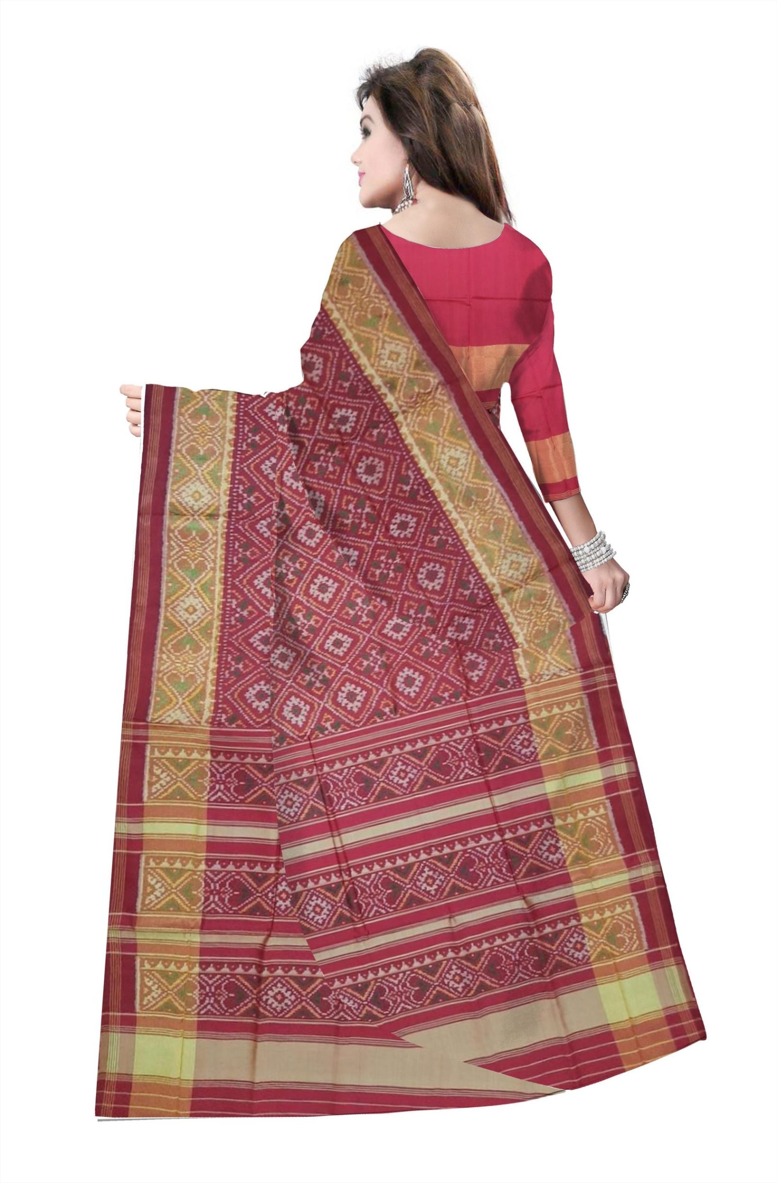 Traditional Rajkot Red Panchanda Patola Saree