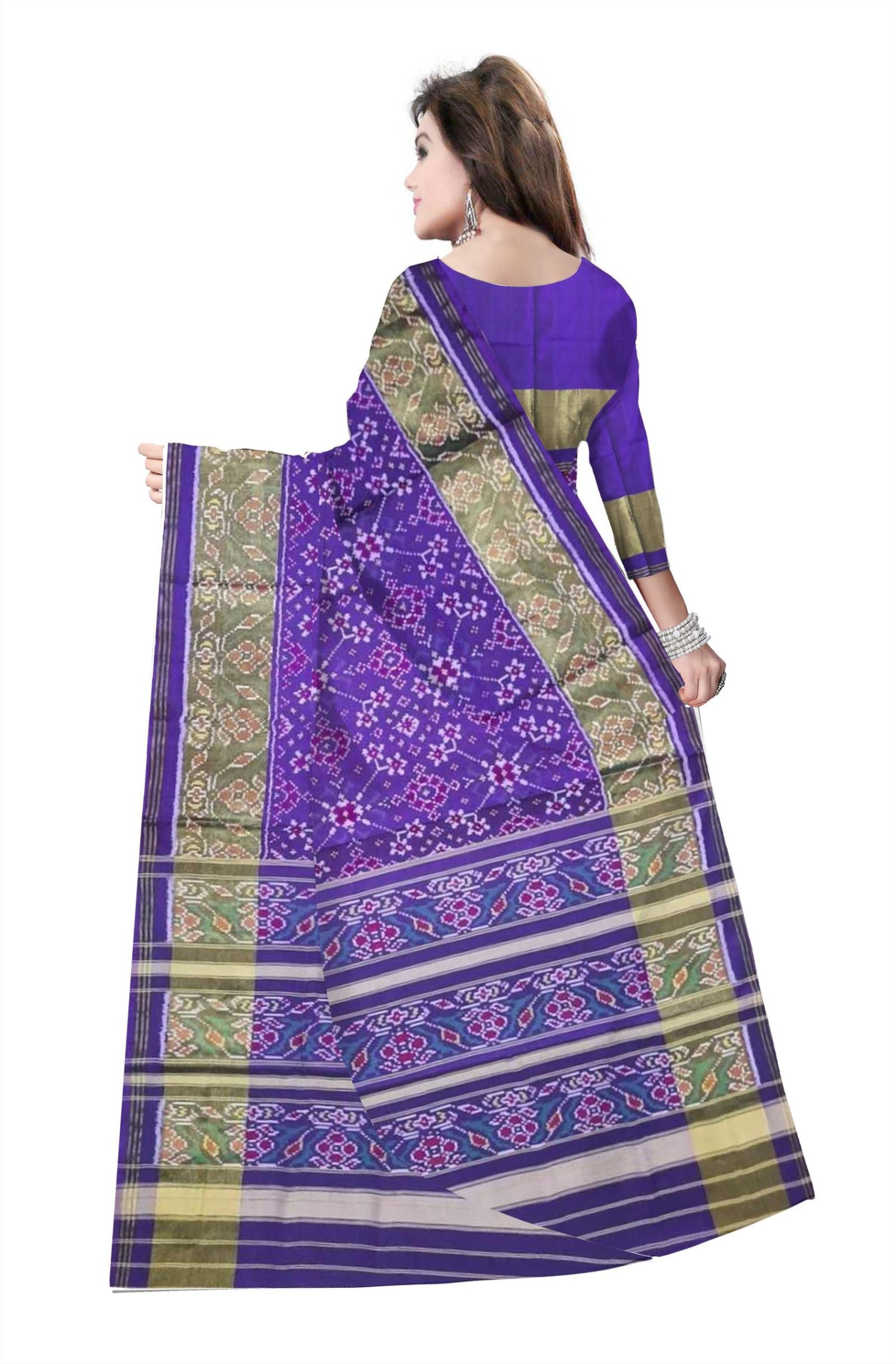 Traditional Rajkot Purple Navratan Patola Saree