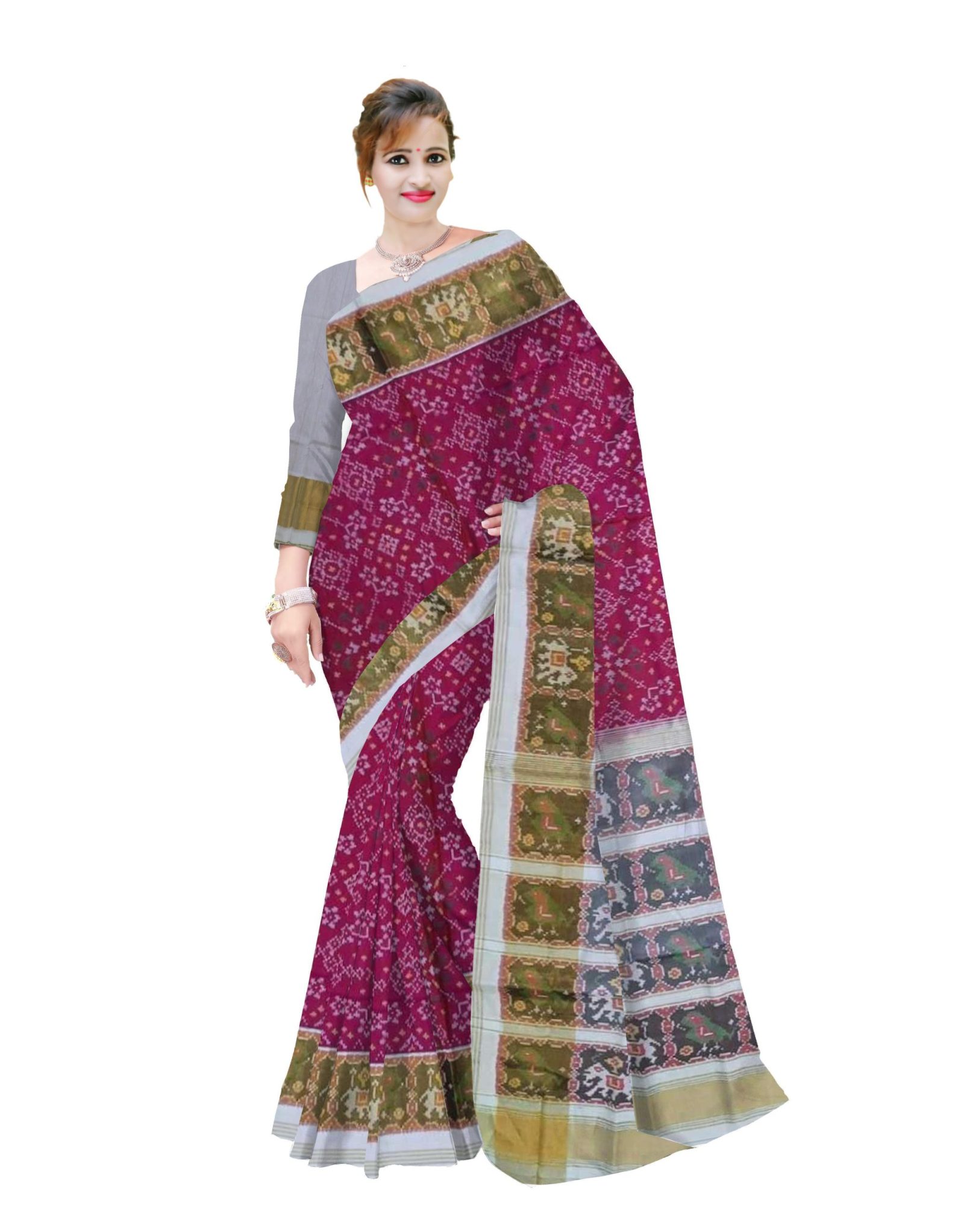 @Rajkotipatola #rajkotipatola Traditional Rajkot White Pink Navratan Parrot Patola Saree