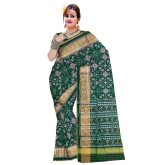 Traditional Rajkot Green Tissue Border Navratan Patola Saree