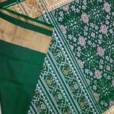 Traditional Rajkot Green Tissue Border Navratan Patola Saree