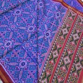 Traditional Single ikkat Red Peacockblue Manekchok Patola Saree