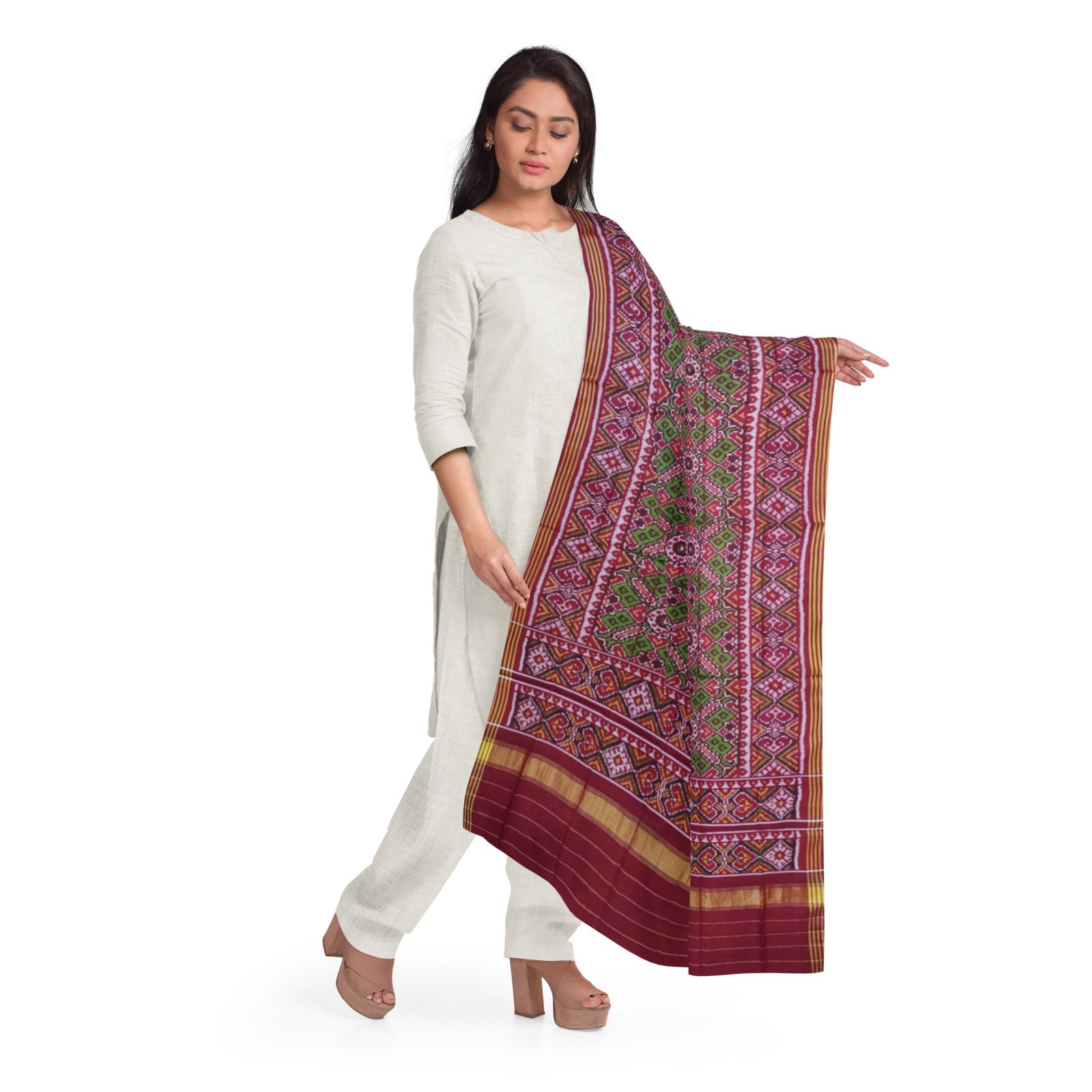 @Rajkotipatola #rajkotipatola Traditional Single ikkat Multicolor Patola Dupatta