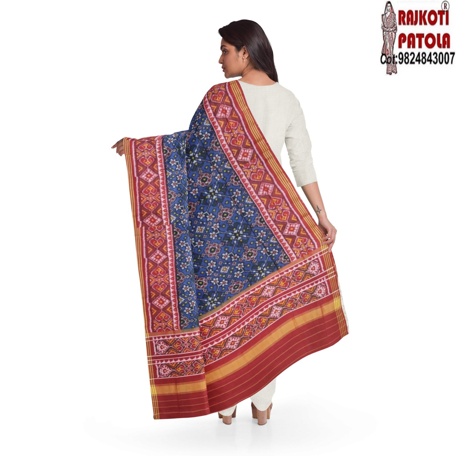 @Rajkotipatola #rajkotipatola Traditional Single ikkat WineMaroon Narikunj Patola Dupatta