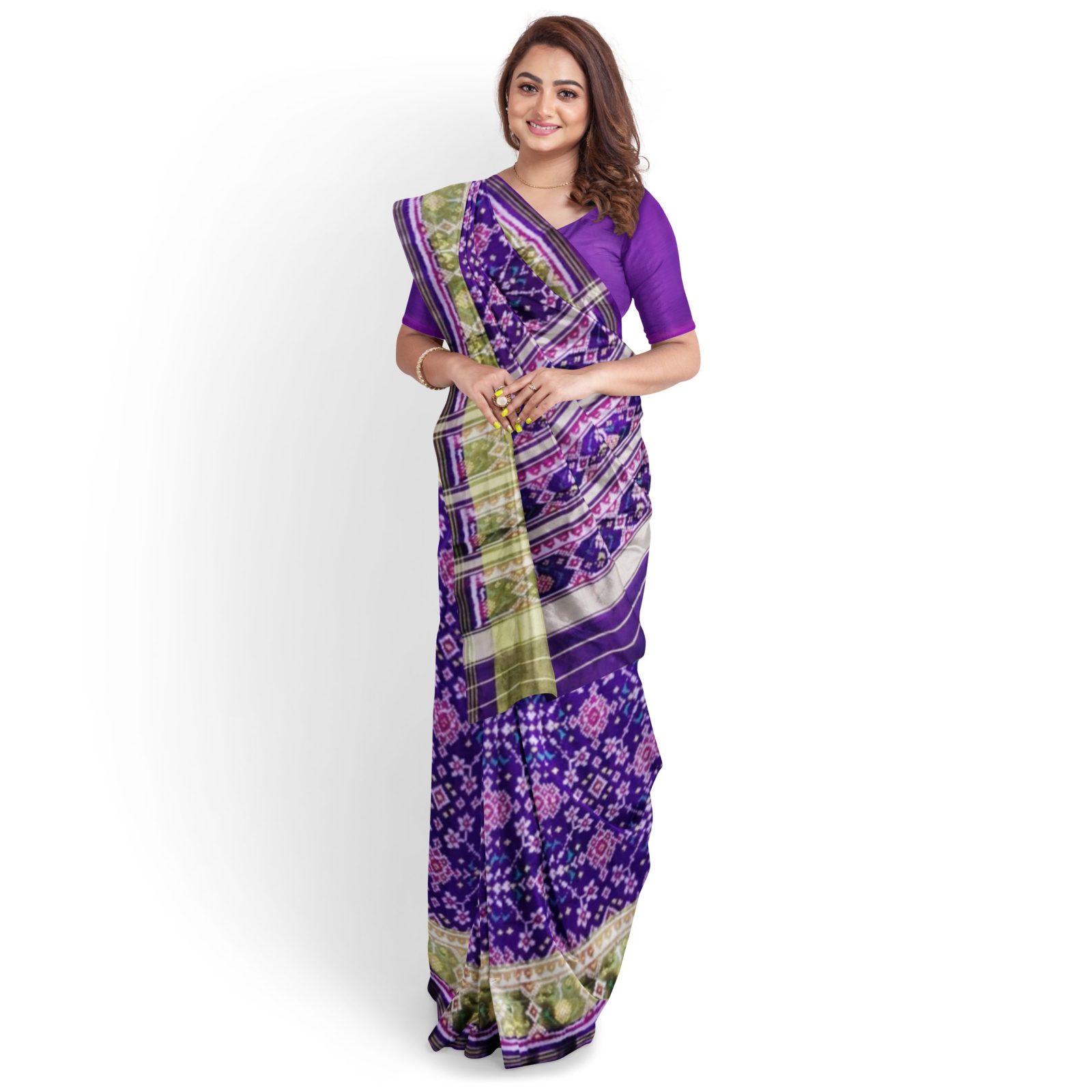 @Rajkotipatola #rajkotipatola Traditional Rajkot Tissue Border Purple Navratan Patola Saree