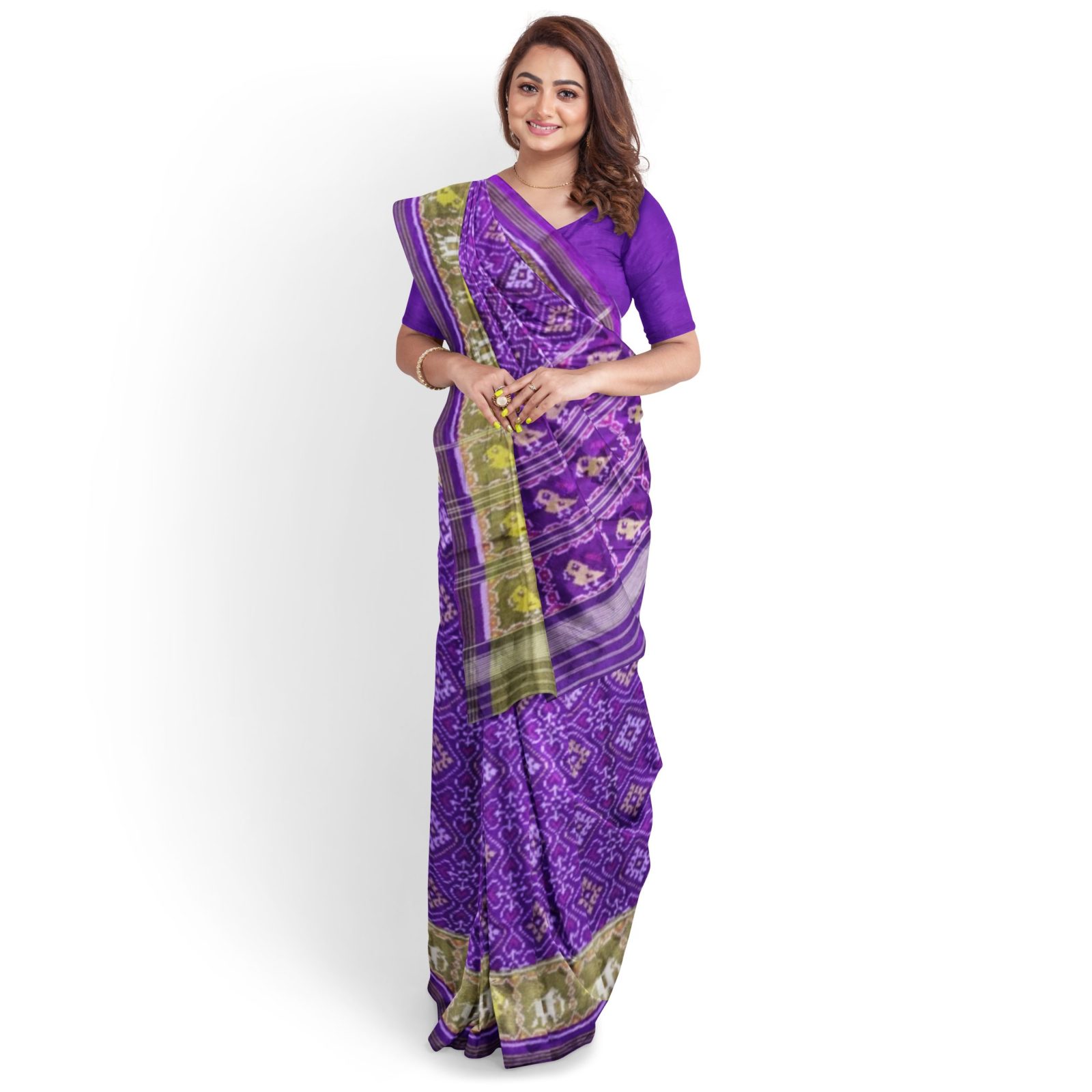 @Rajkotipatola #rajkotipatola Traditional Rajkot Tissue Border Violet Panchanda Patola Saree