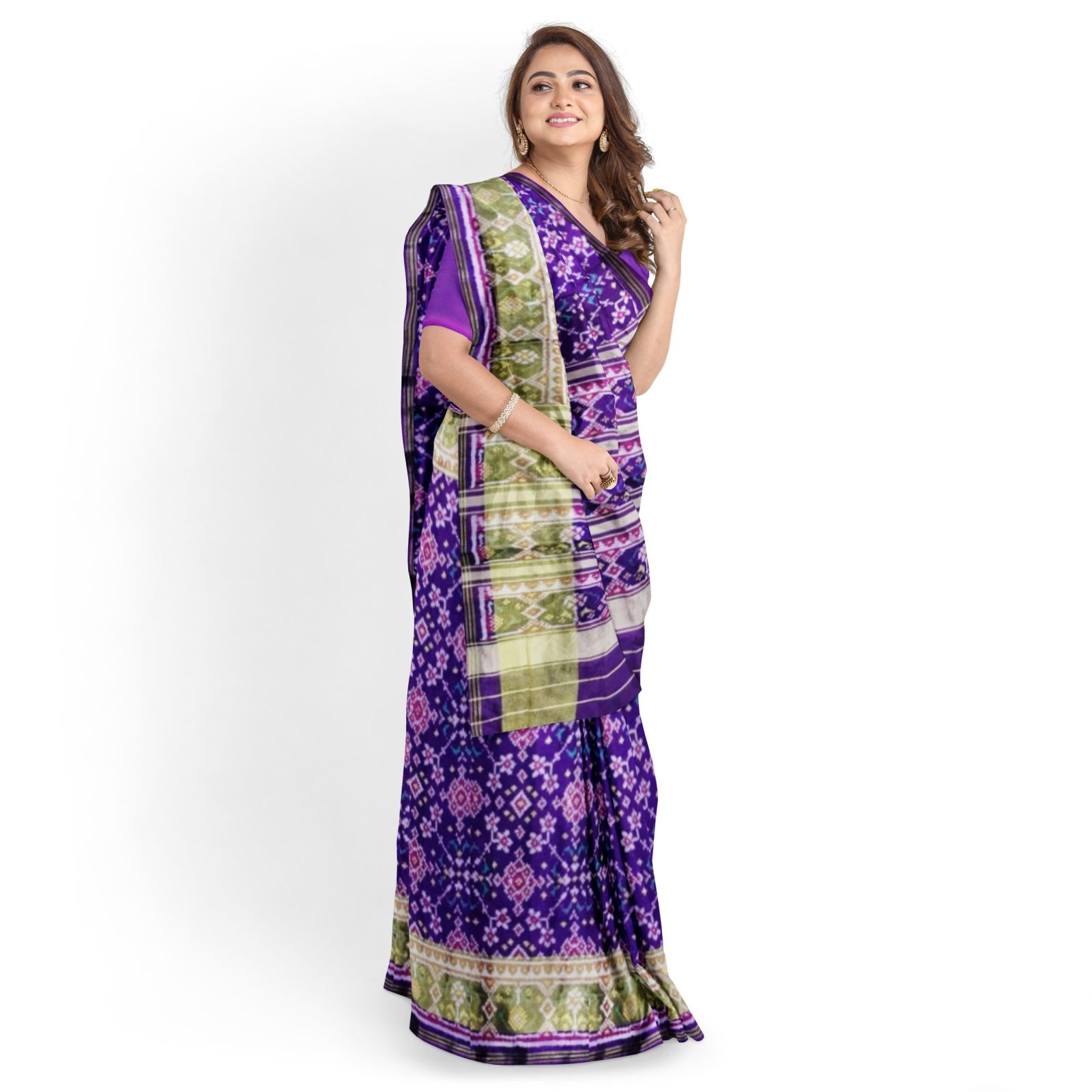 @Rajkotipatola #rajkotipatola Traditional Rajkot Tissue Border Purple Navratan Patola Saree