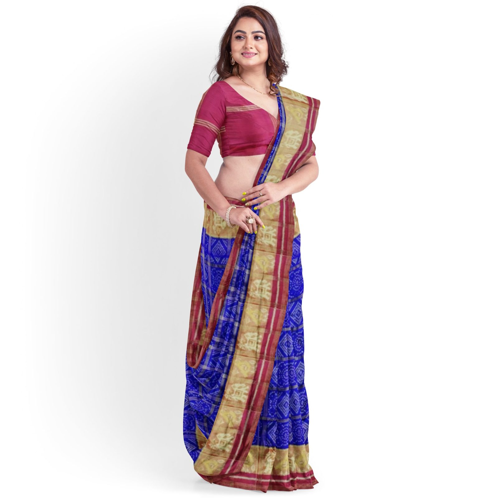 @Rajkotipatola #rajkotipatola Traditional Rajkot Tissue Border Red Blue Zari Chex Patola Saree