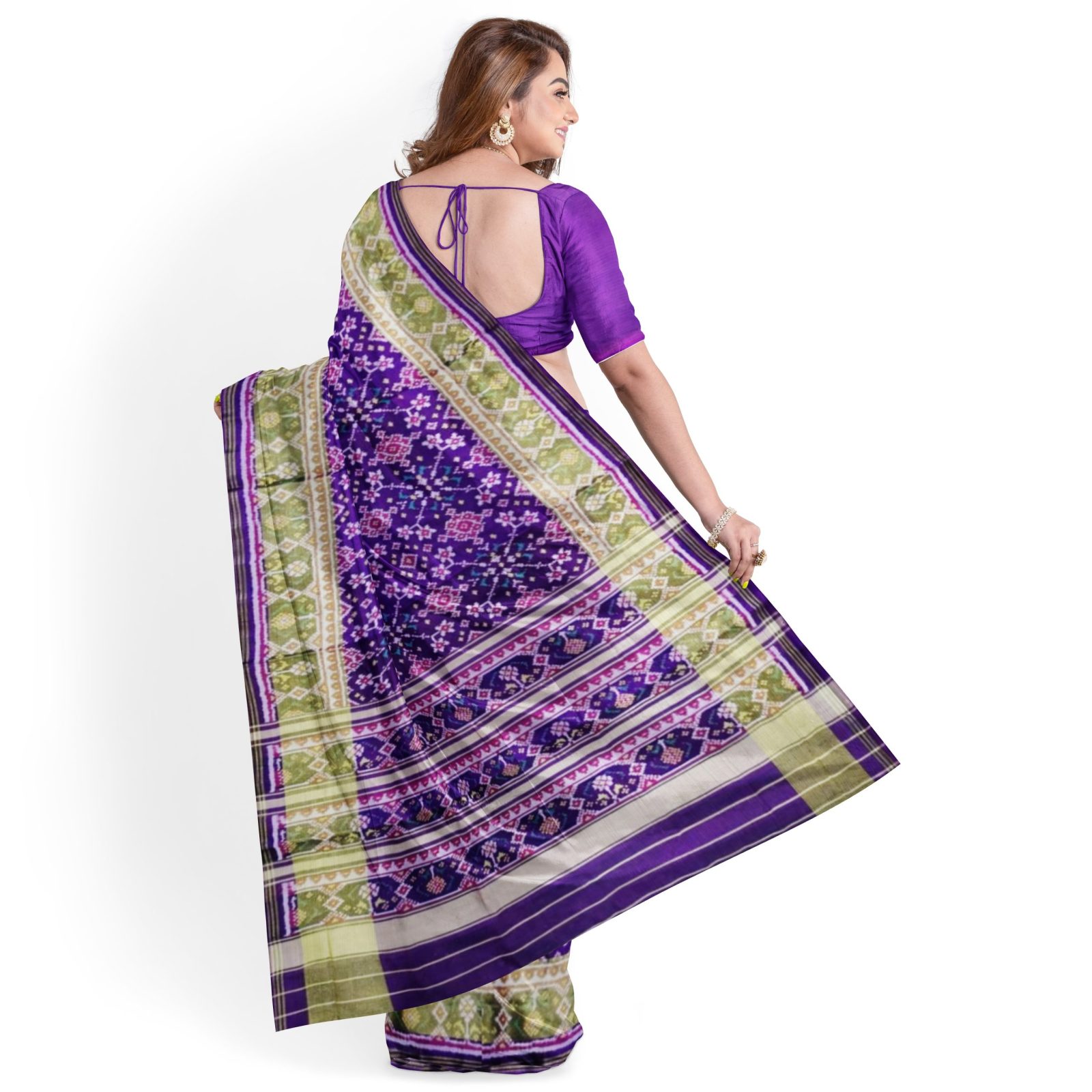@Rajkotipatola #rajkotipatola Traditional Rajkot Tissue Border Purple Navratan Patola Saree