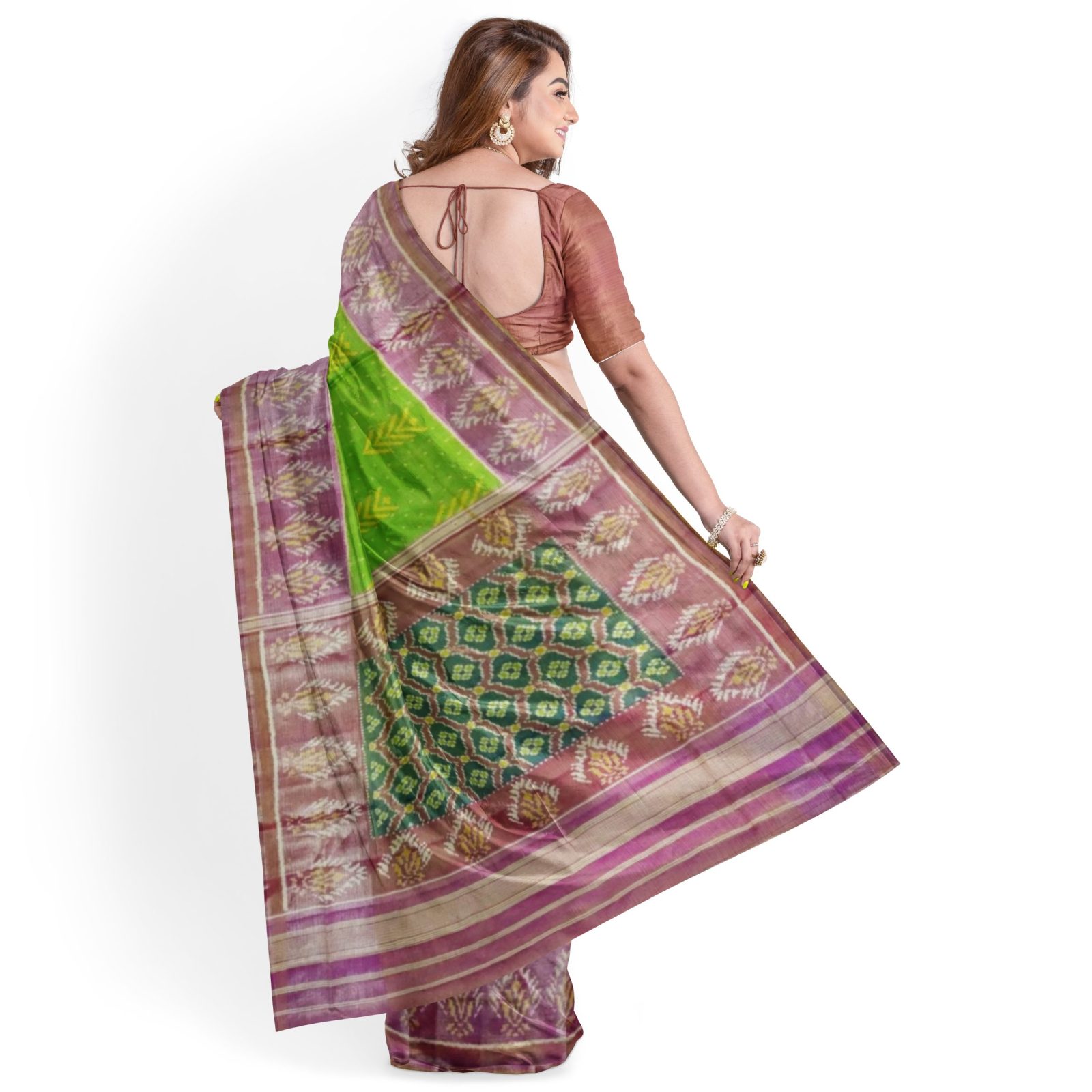 rajkotipatola Traditional Rajkot Tissue Border Multicolor Fancy Patola Saree