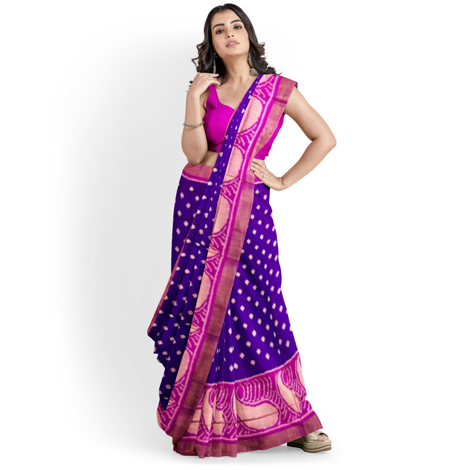 rajkotipatola Traditional Tissue Pink Purple Fancy Patola Saree