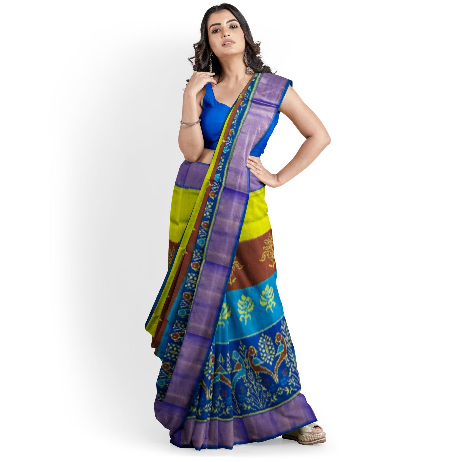 rajkotipatola Traditional Tissue Border Multicolour Fancy Patola Saree