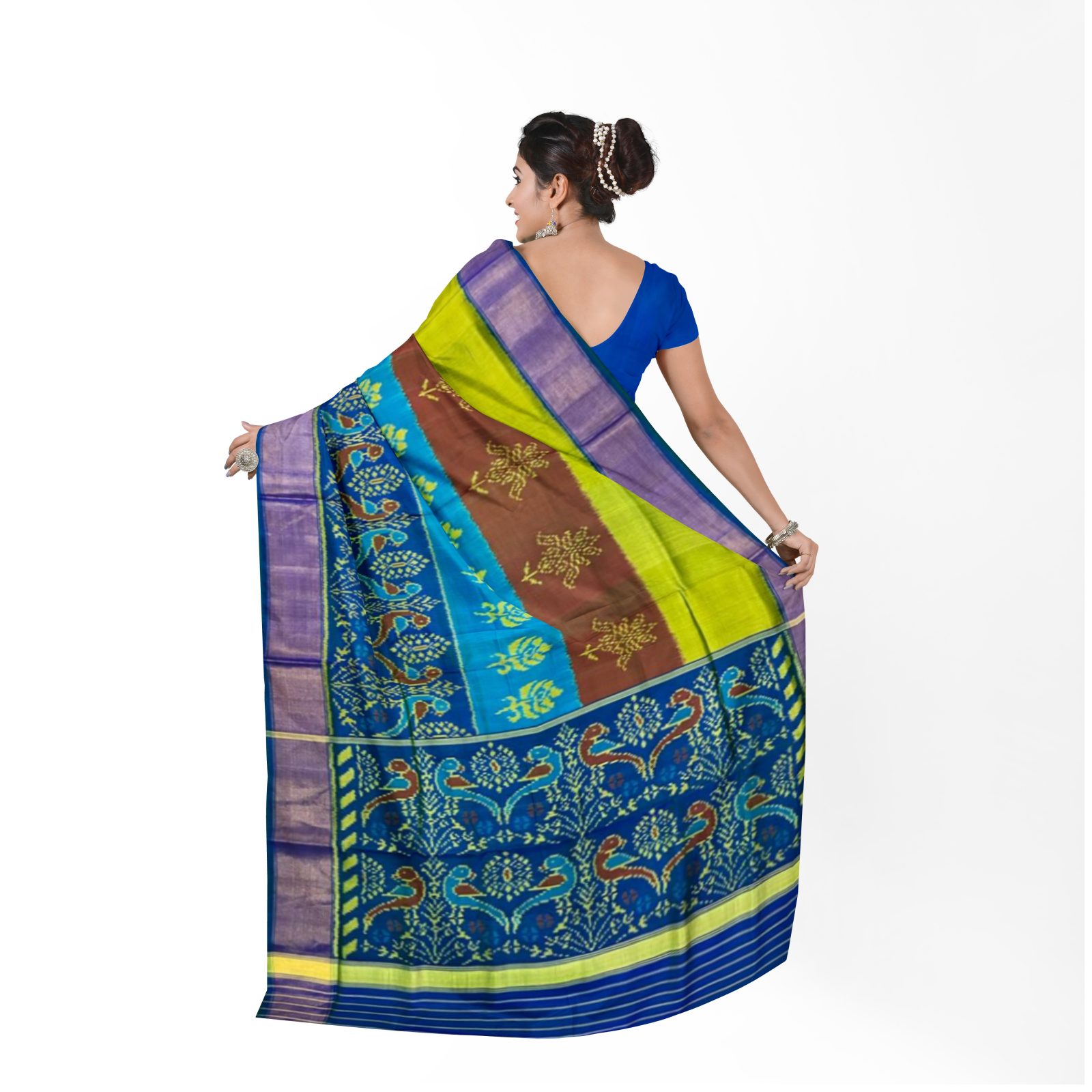 rajkotipatola Traditional Tissue Border Multicolour Fancy Patola Saree