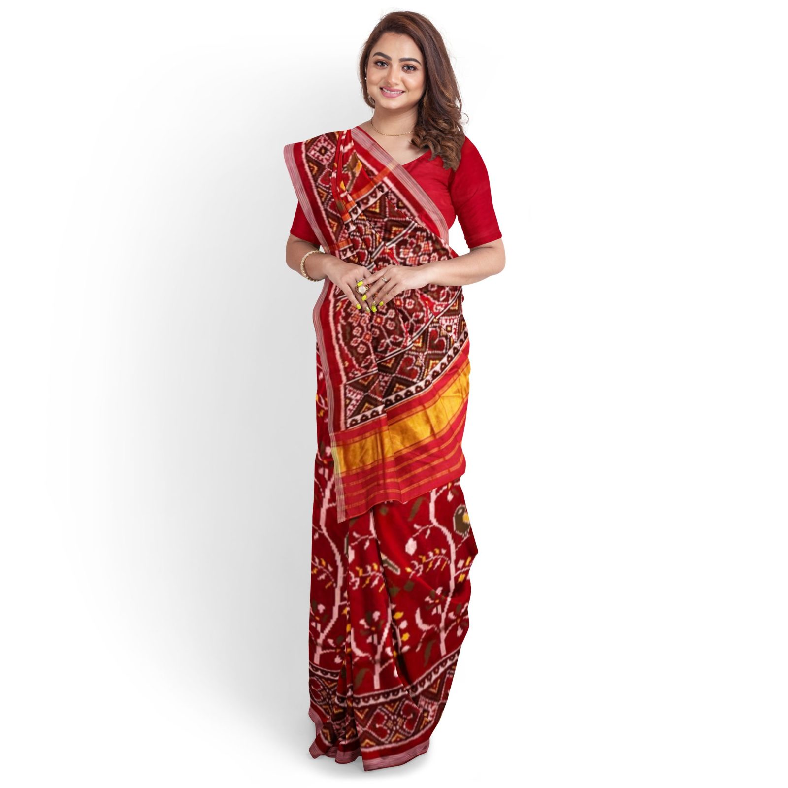 Traditional Rajkot Red Fancy Single Ikkat Patola Saree