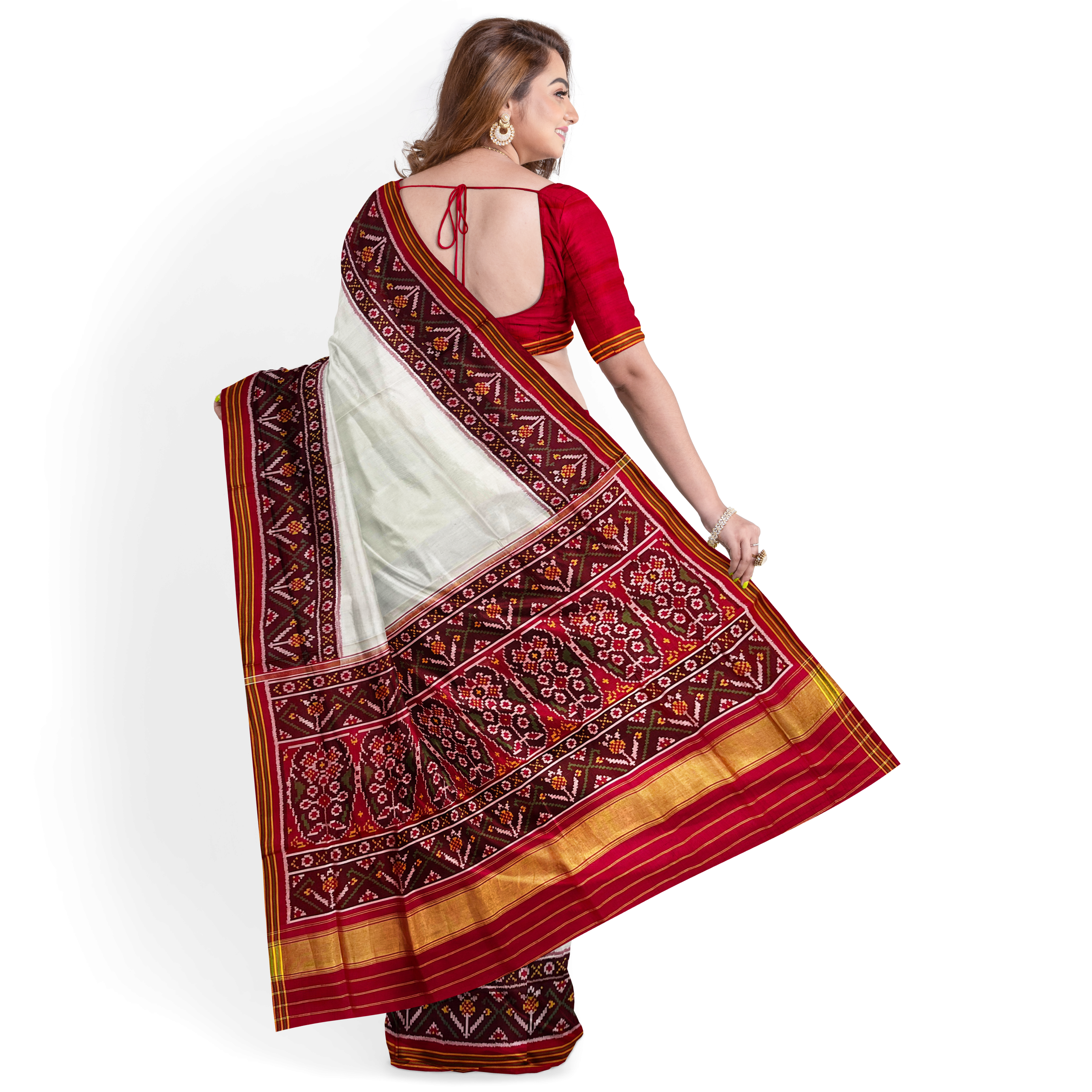 Rajkoti Patola Saree - RPADHAN 567 - Image 3