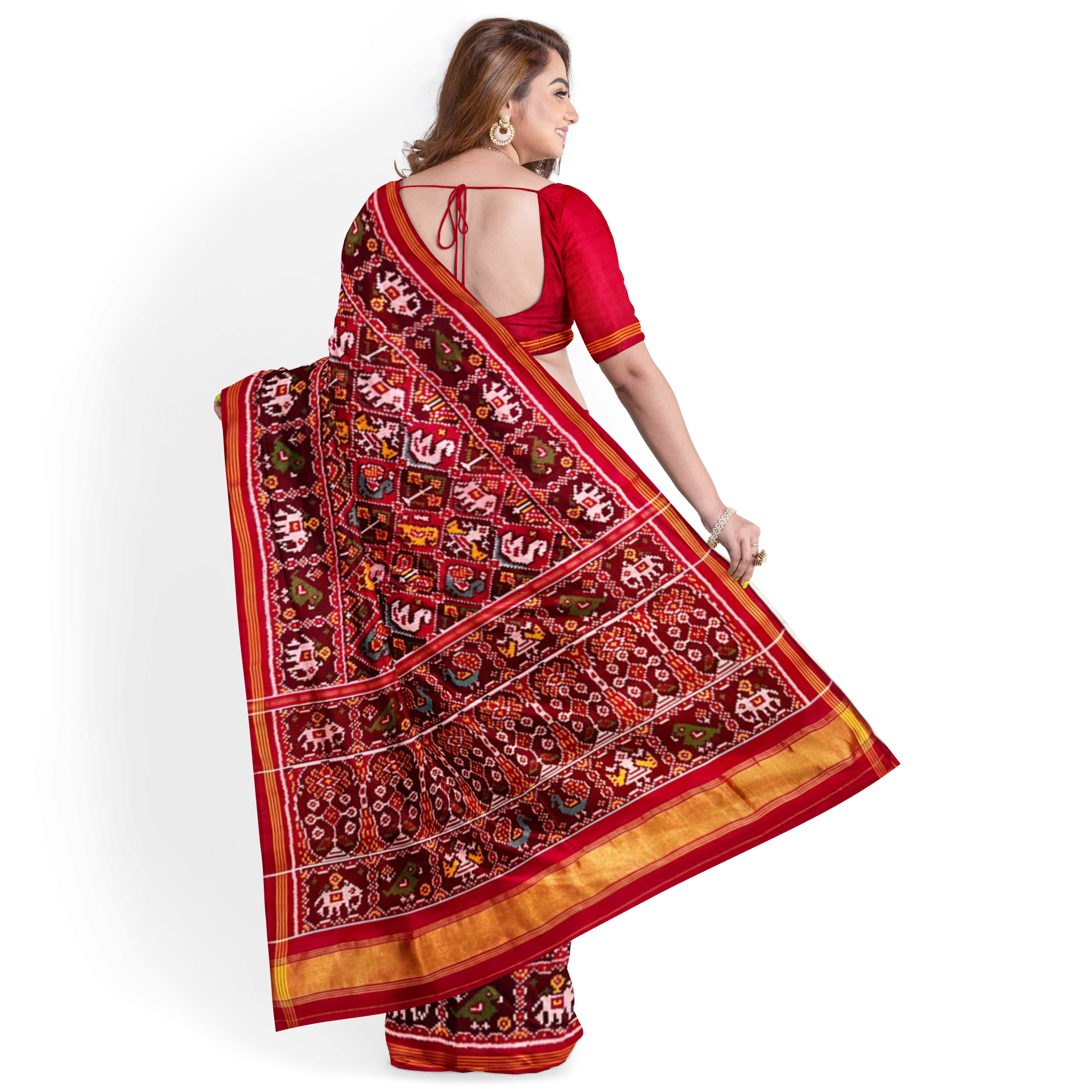 Rajkoti Patola Saree - RPADHAN 568 - Image 3